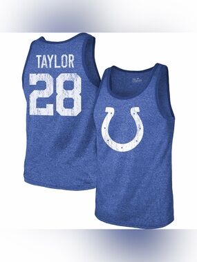Jonathan Taylor Indianapolis Colts Majestic Threads Tri-Blend Tank Top